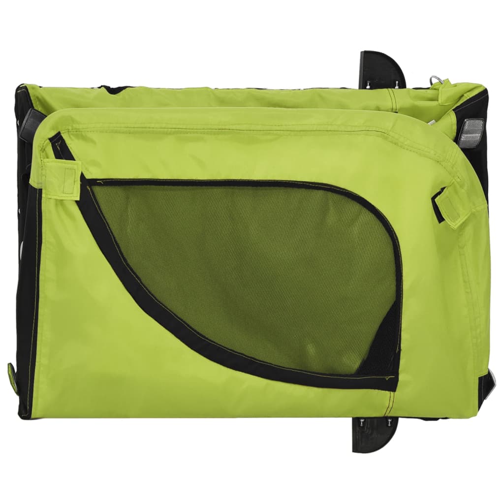 Pet Bike Trailer Green and Black Oxford Fabric and Iron