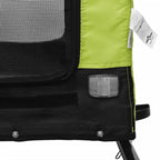Pet Bike Trailer Green and Black Oxford Fabric and Iron