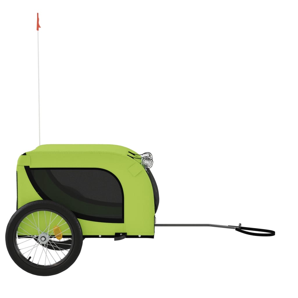 Pet Bike Trailer Green and Black Oxford Fabric and Iron