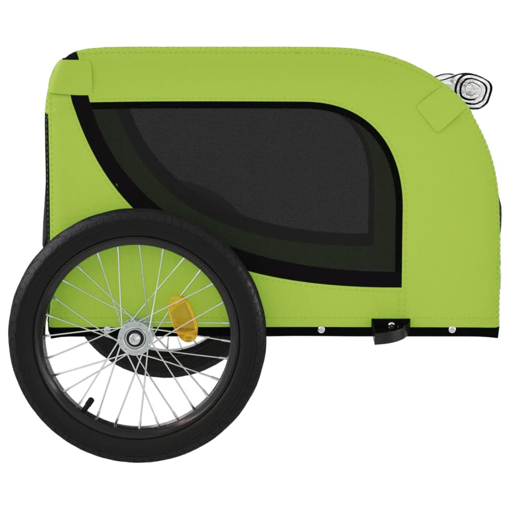 Pet Bike Trailer Green and Black Oxford Fabric and Iron
