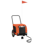Pet Bike Trailer Orange and Black Oxford Fabric and Iron