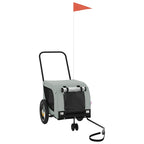 Pet Bike Trailer Grey and Black Oxford Fabric and Iron
