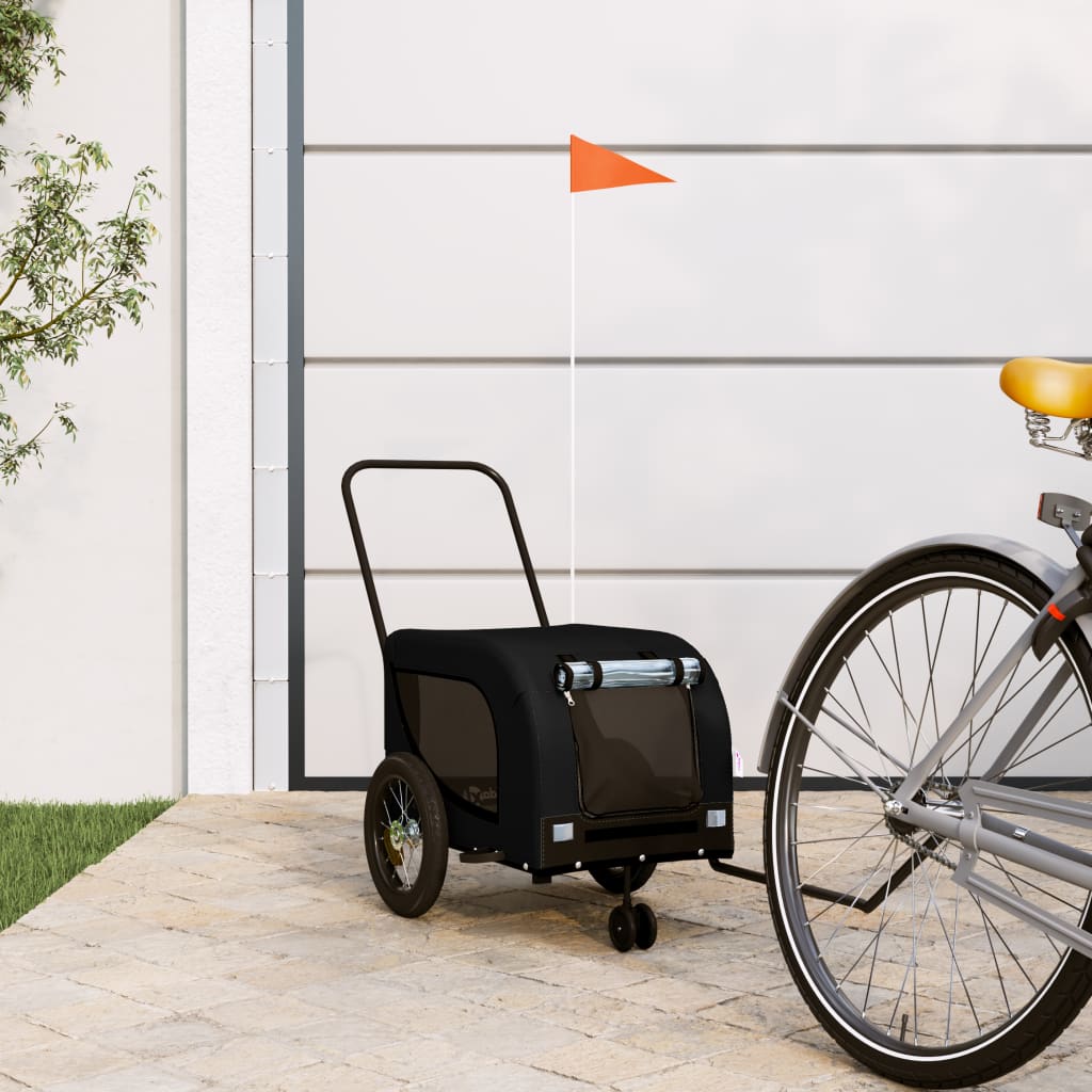 Pet Bike Trailer And Black Oxford Fabric And Iron