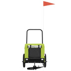 Pet Bike Trailer Green and Black Oxford Fabric and Iron