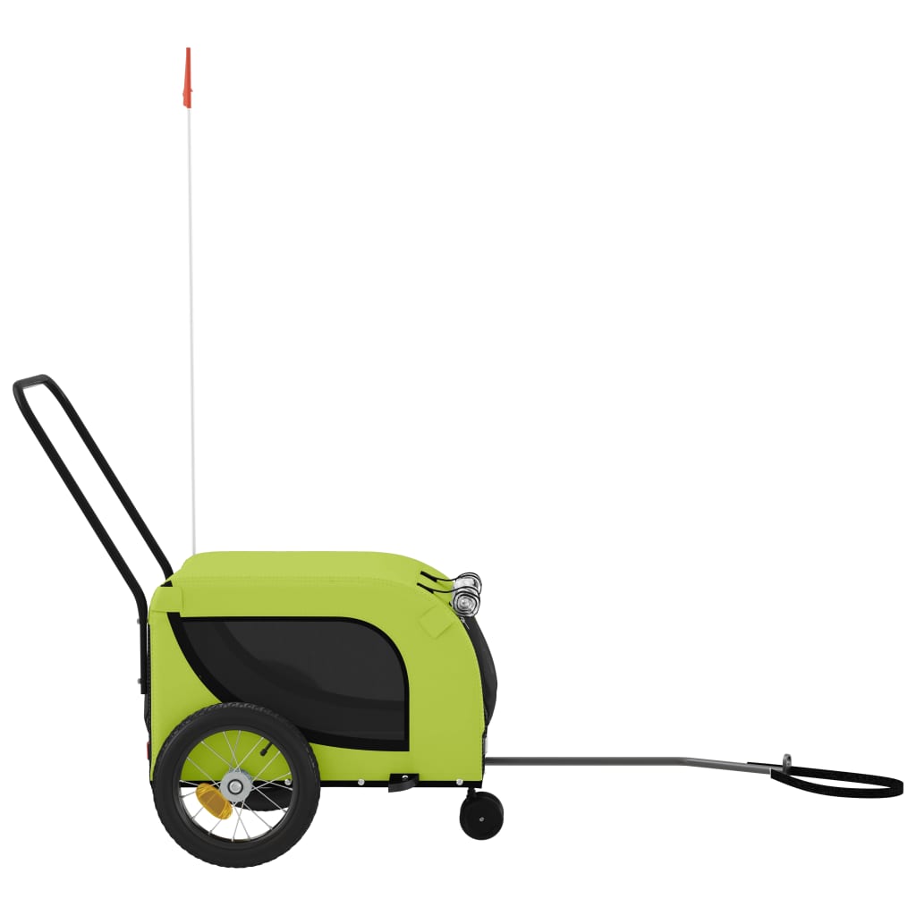 Pet Bike Trailer Green and Black Oxford Fabric and Iron