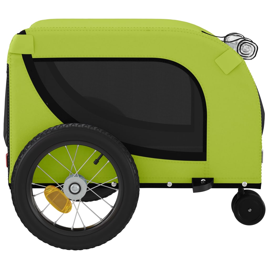 Pet Bike Trailer Green and Black Oxford Fabric and Iron