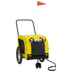 Pet Bike Trailer Yellow and Black Oxford Fabric and Iron