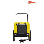 Pet Bike Trailer Yellow and Black Oxford Fabric and Iron