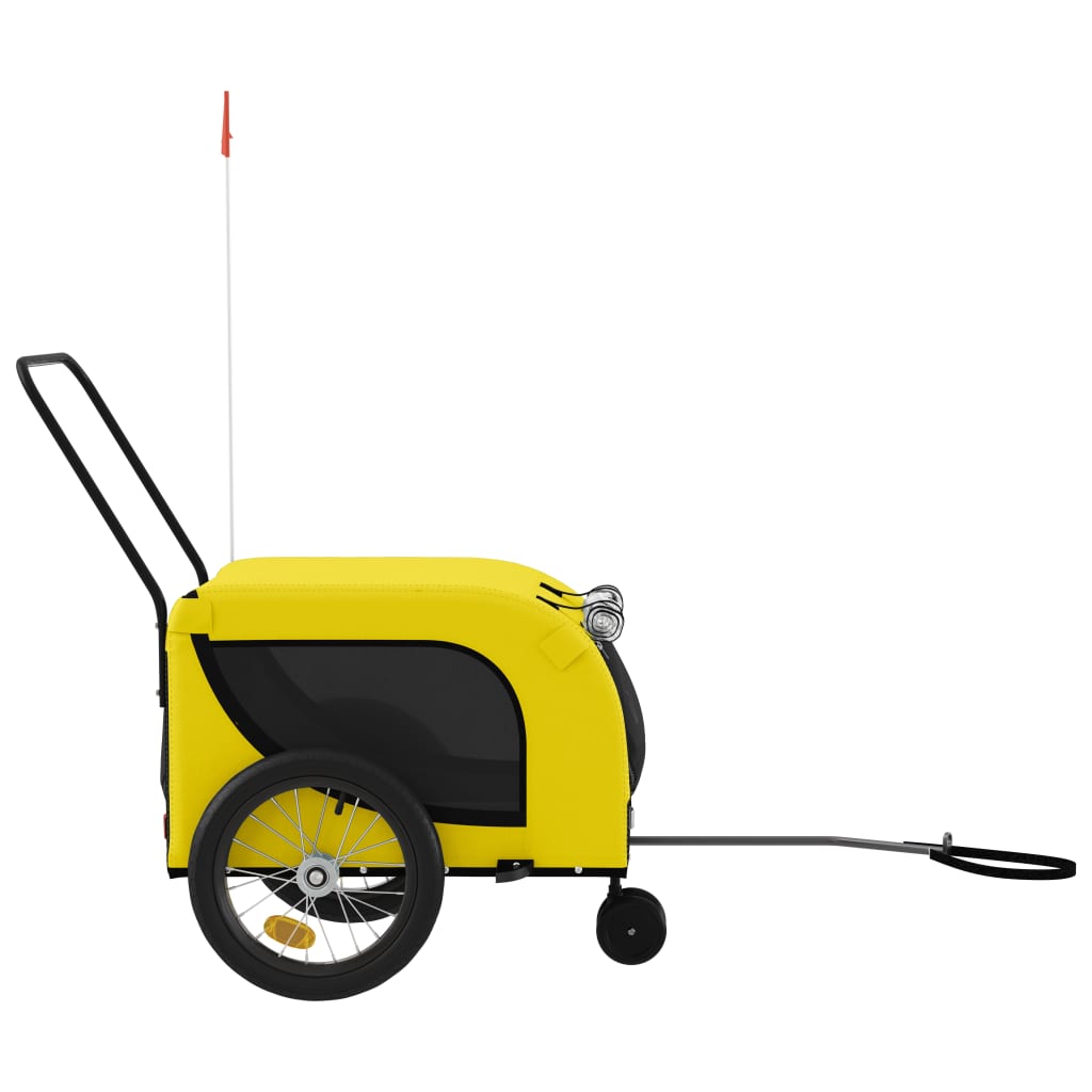 Pet Bike Trailer Yellow and Black Oxford Fabric and Iron