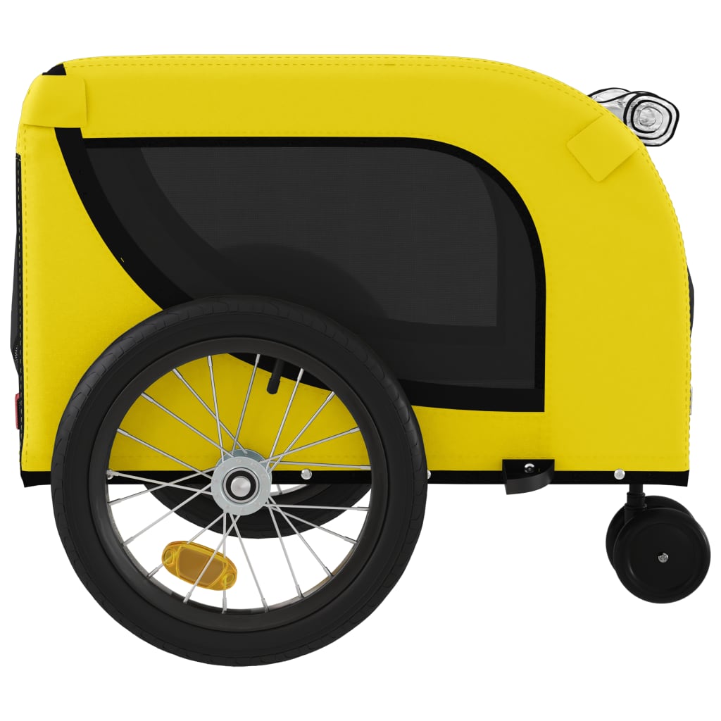 Pet Bike Trailer Yellow and Black Oxford Fabric and Iron