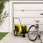 Pet Bike Trailer Yellow and Black Oxford Fabric and Iron