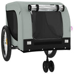 Pet Bike Trailer Grey and Black Oxford Fabric and Iron