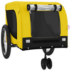 Pet Bike Trailer Yellow and Black Oxford Fabric and Iron