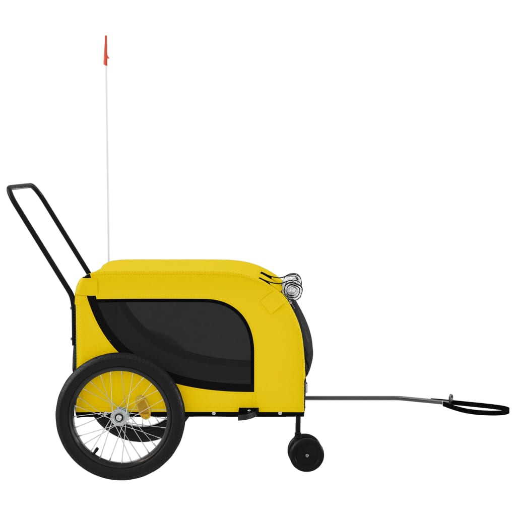Pet Bike Trailer Yellow and Black Oxford Fabric and Iron