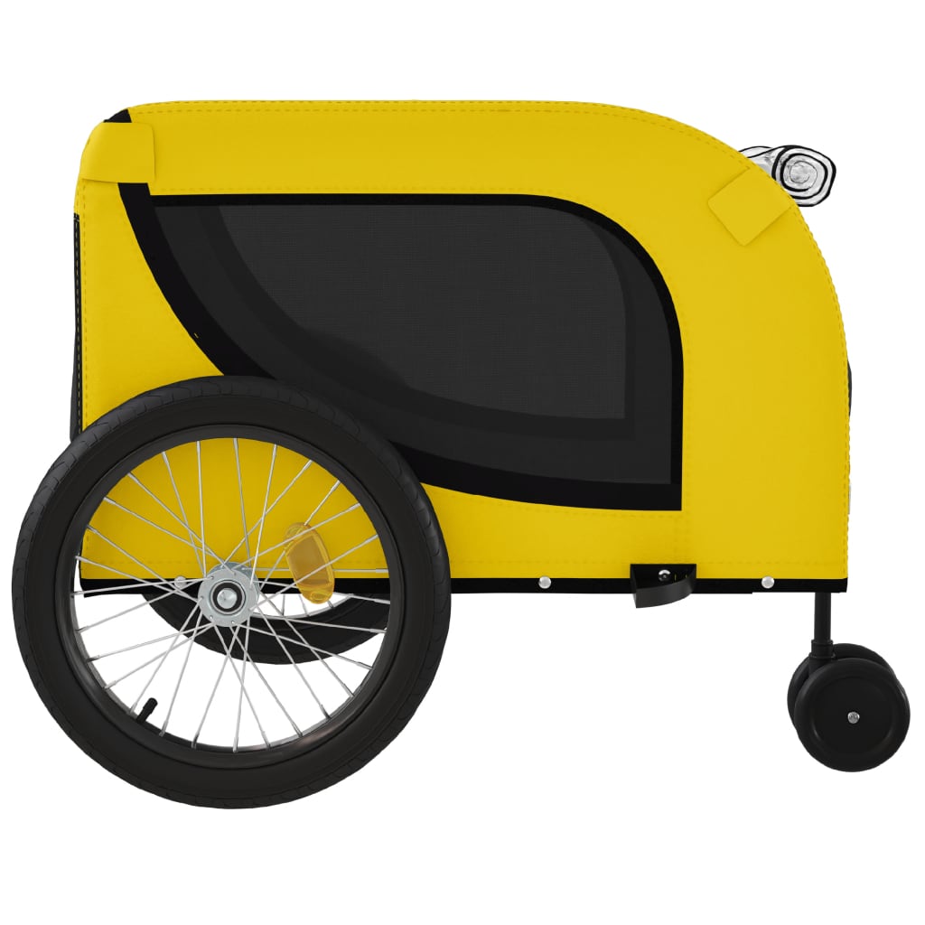 Pet Bike Trailer Yellow and Black Oxford Fabric and Iron