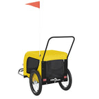 Pet Bike Trailer Yellow and Black Oxford Fabric and Iron