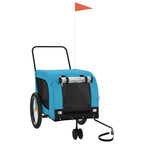 Pet Bike Trailer Blue and Black Oxford Fabric and Iron
