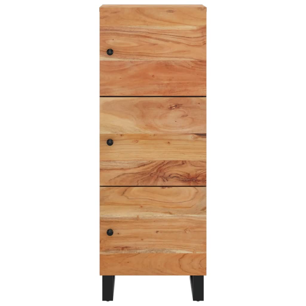 Highboard with 3 Doors 40x33x110 cm Solid Wood Acacia&Iron