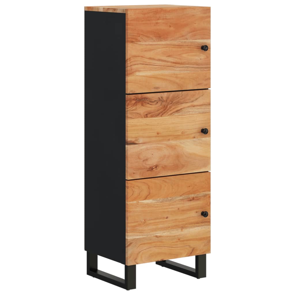 Highboard with 3 Doors 40x33x110 cm Solid Wood Acacia&Iron