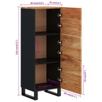 Highboard with 3 Doors 40x33x110 cm Solid Wood Acacia&Iron