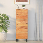 Highboard with 3 Doors 40x33x110 cm Solid Wood Acacia&Iron