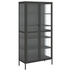 Highboard Black 85x40x180 cm Glass and Steel