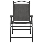 Folding Garden Chairs 4 pcs Melange Grey Steel and Textilene