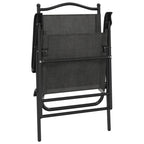 Folding Garden Chairs 8 pcs Melange Grey Steel and Textilene