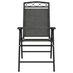 Folding Garden Chairs 4 pcs Melange Grey Steel and Textilene