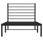 Metal Bed Frame without Mattress with Headboard Black 107x203cm