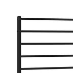 Metal Bed Frame without Mattress with Headboard Black 107x203cm