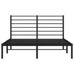 Metal Bed Frame without Mattress with Headboard Black 135x190cm