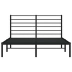 Metal Bed Frame without Mattress with Headboard Black 140x200cm
