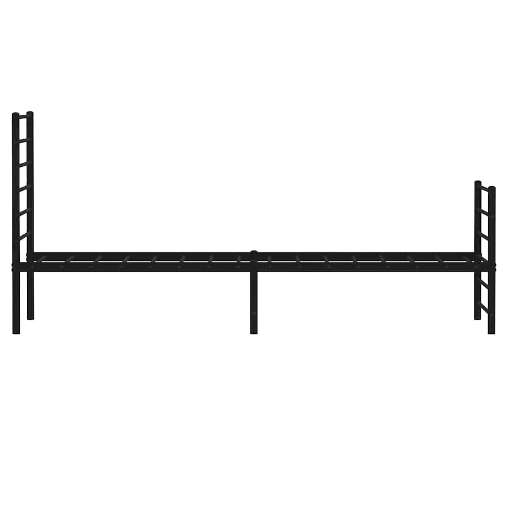 Metal Bed Frame without Mattress with Footboard Black 107x203cm