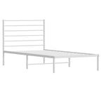 Metal Bed Frame without Mattress with Headboard White 107x203cm