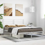 Metal Bed Frame without Mattress with Headboard White 120x200cm
