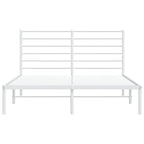 Metal Bed Frame without Mattress with Headboard White 120x200cm