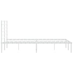 Metal Bed Frame without Mattress with Headboard White 120x200cm