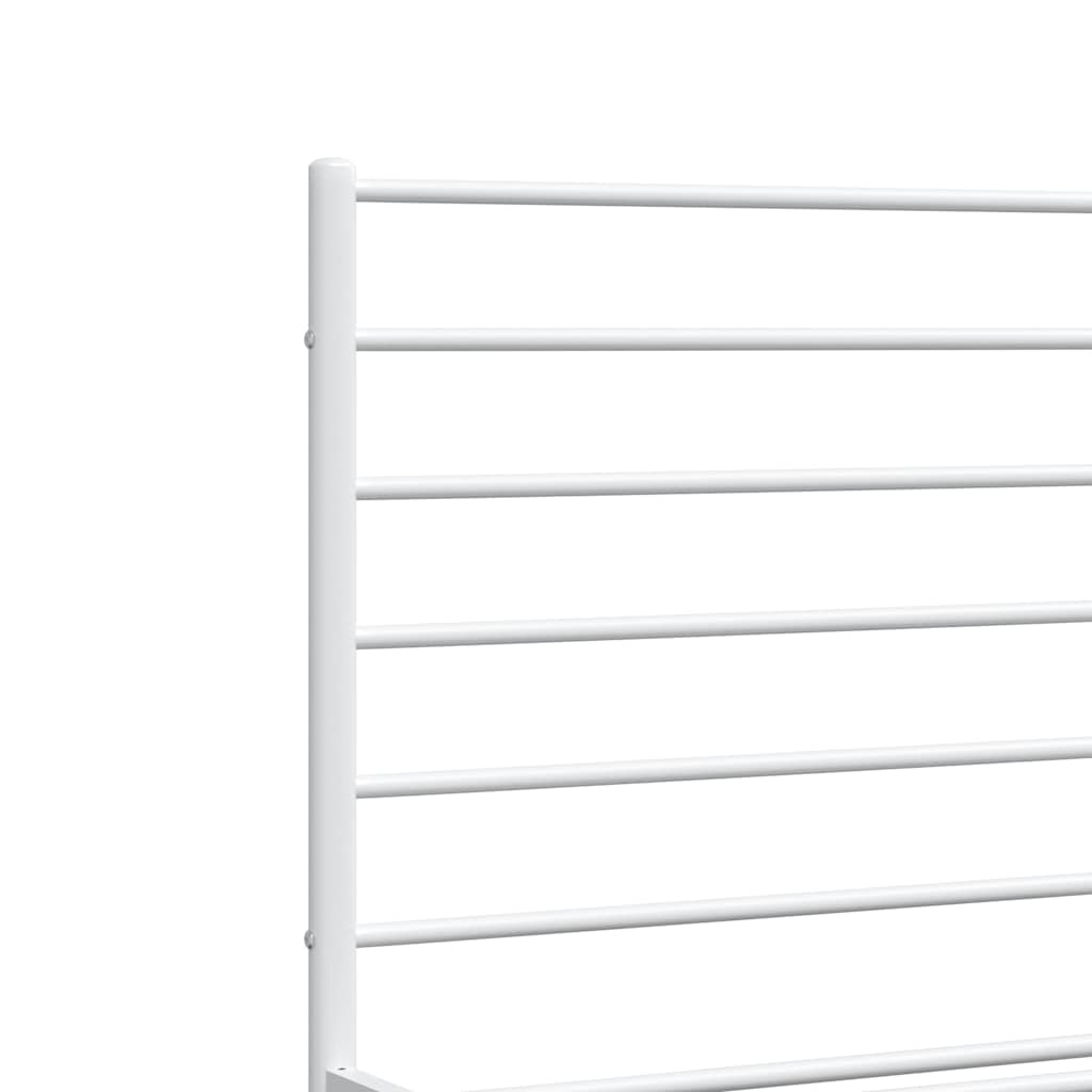 Metal Bed Frame without Mattress with Headboard White 120x200cm