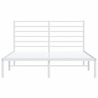Metal Bed Frame without Mattress with Headboard White 135x190cm