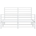 Metal Bed Frame without Mattress with Footboard White 160x200cm