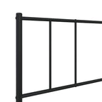 Metal Bed Frame without Mattress with Headboard Black 75x190cm