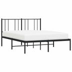 Metal Bed Frame without Mattress with Headboard Black 120x200cm