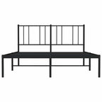 Metal Bed Frame without Mattress with Headboard Black 120x200cm