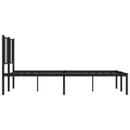 Metal Bed Frame without Mattress with Headboard Black 120x200cm