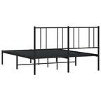 Metal Bed Frame without Mattress with Headboard Black 120x200cm