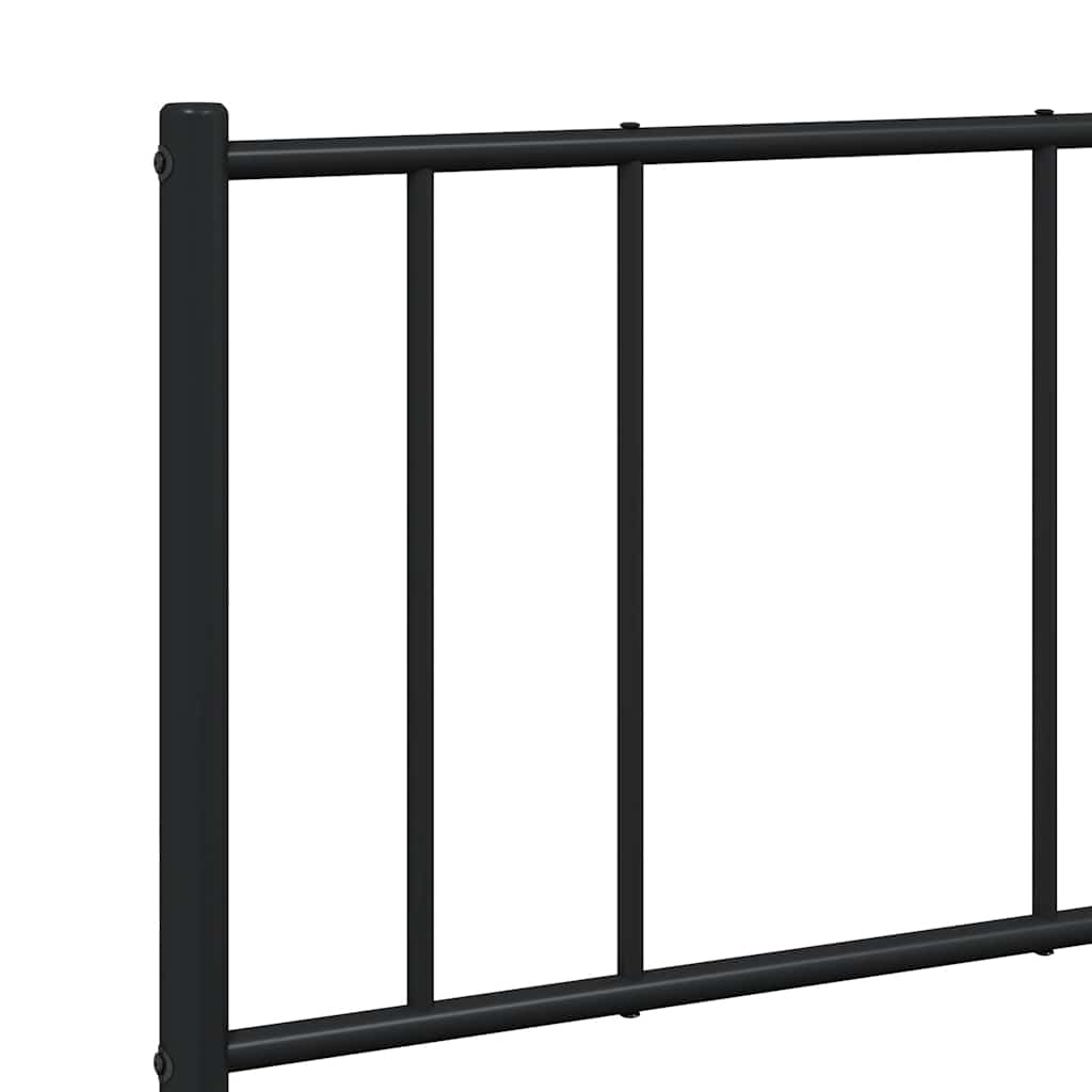Metal Bed Frame without Mattress with Headboard Black 120x200cm