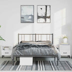 Metal Bed Frame without Mattress with Headboard Black 135x190cm