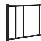 Metal Bed Frame without Mattress with Headboard Black 135x190cm