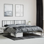 Metal Bed Frame without Mattress with Headboard Black 180x200cm